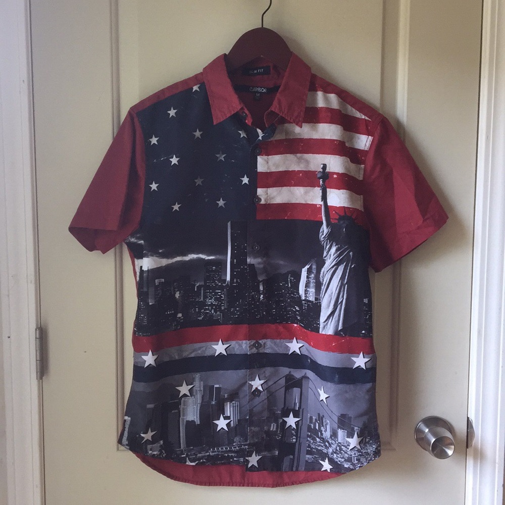 Men’s Carbon short sleeve button shirt
